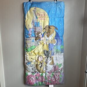 Vintage 1990'S Disney Beauty and the Beast Girls Sleeping Bag 53" x 28"